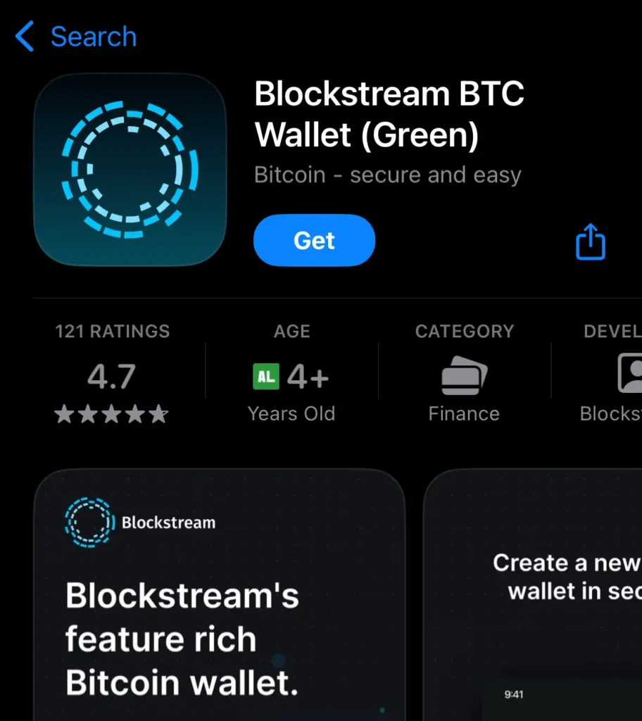 Blockstream BTC Wallet (Green) na App Store