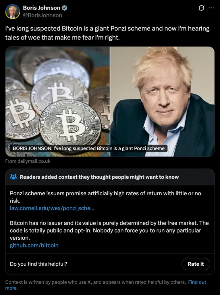 Tweet de Boris Johnson