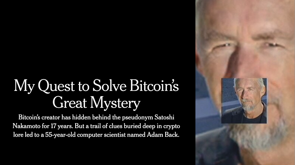 Imagem da reportagem do NYC sobre Satoshi Nakamoto.